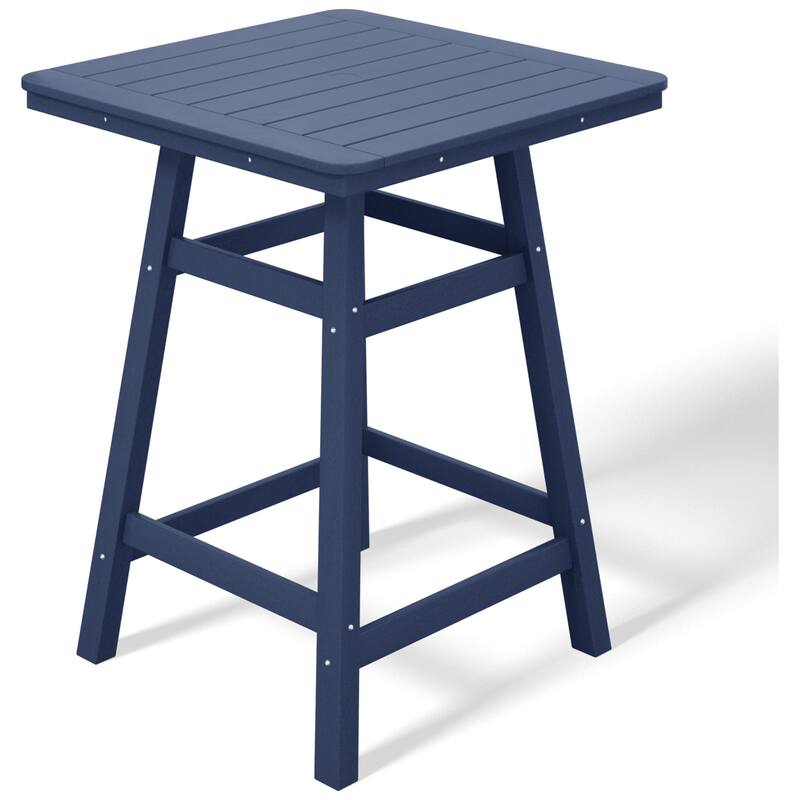 Laguna Hdpe All Weather Outdoor Patio 30" Square Counter Bistro Table - Navy Blue