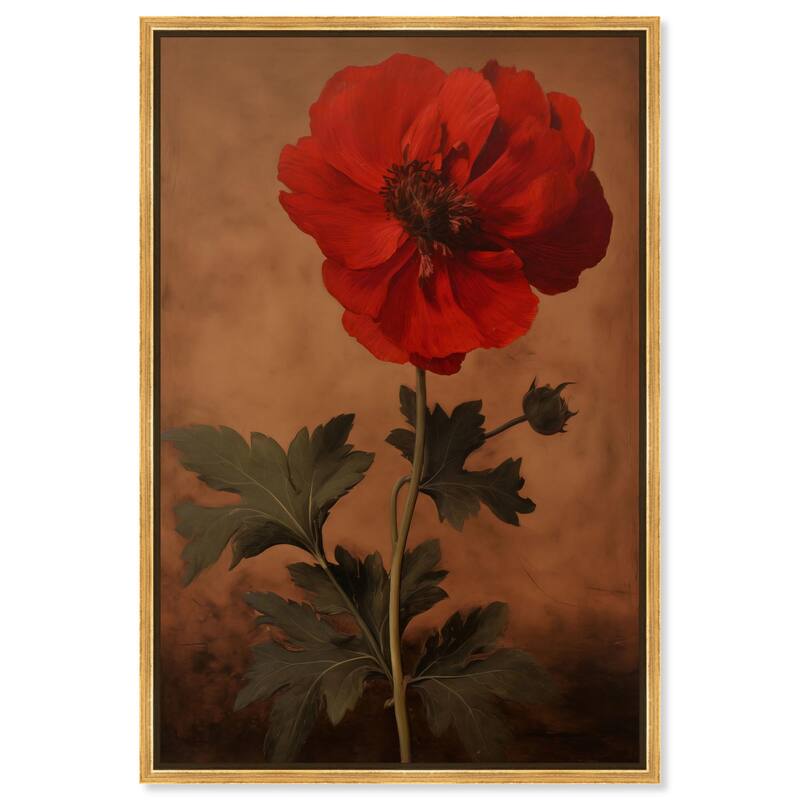 Flourish in Red II Canvas by Art Remedy - 30" x 45" - Gold