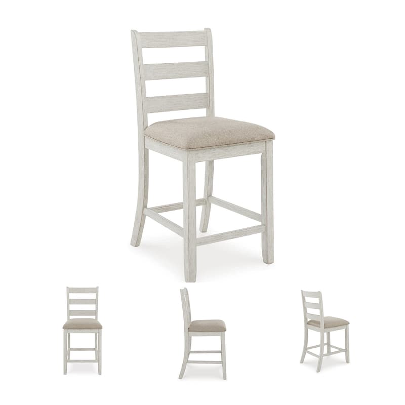 Signature Design by Ashley Skempton White Counter Height Dining Table and Bar Stools (Set of 7)