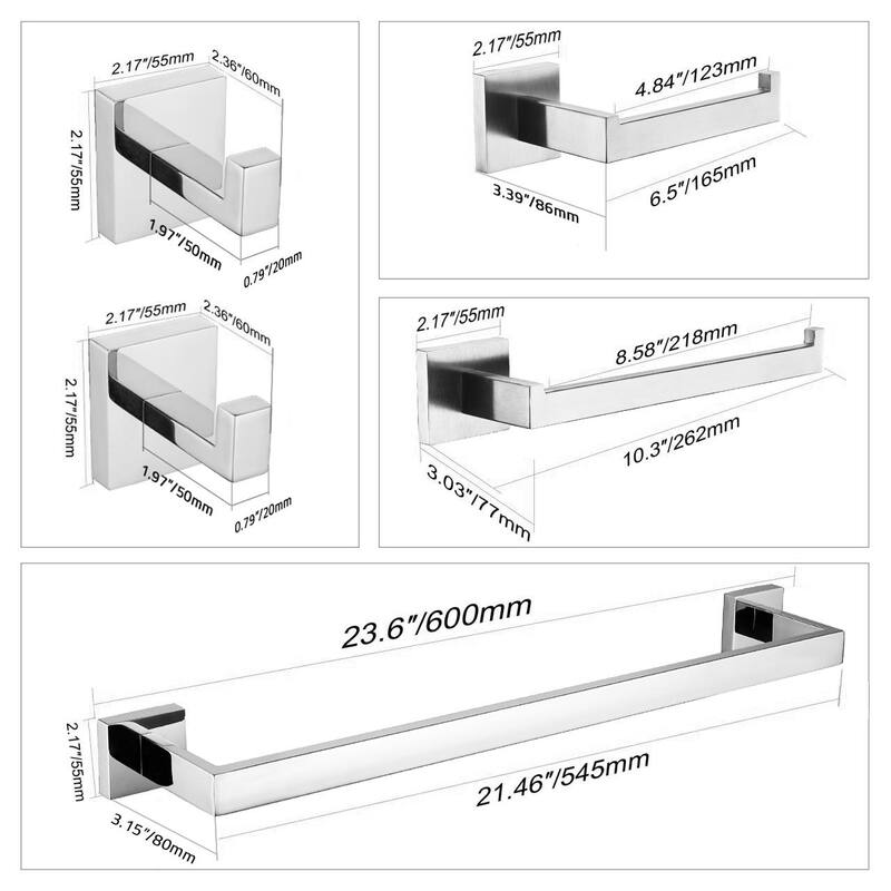 ANZZI 5-Piece Satin Brass Bathroom Accessories Set