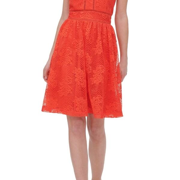guess red lace dress GUESS Terran Lace Dress XS Red Burgundy