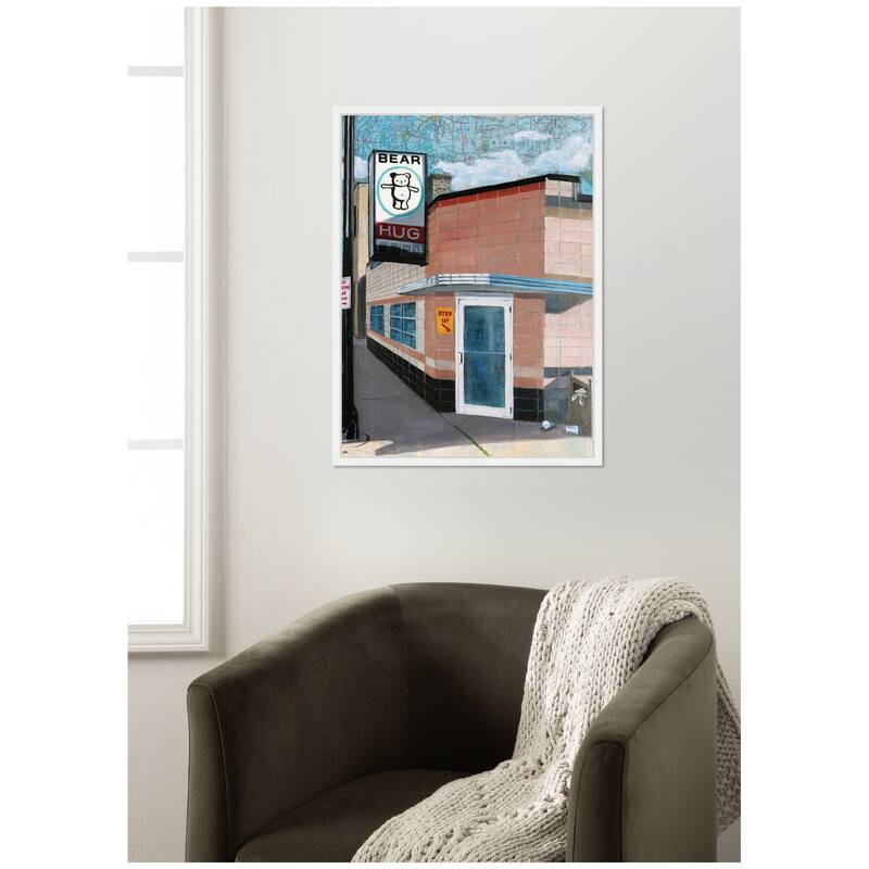 Kate and Laurel Bear Hug by Krista V. Allenstein Framed Canvas Wall Art Print