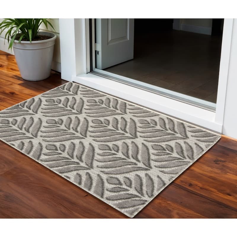 Alra Garden-Inspired Uv-Resistant Current & Stylish Outdoor Rug - 3' X 4' - 3' X 4' - Charcoal