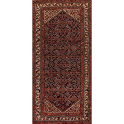 Blue & Orange Malayer Persian Antique Area Rug Handmade Wool Carpet - 5'0"x 11'1"