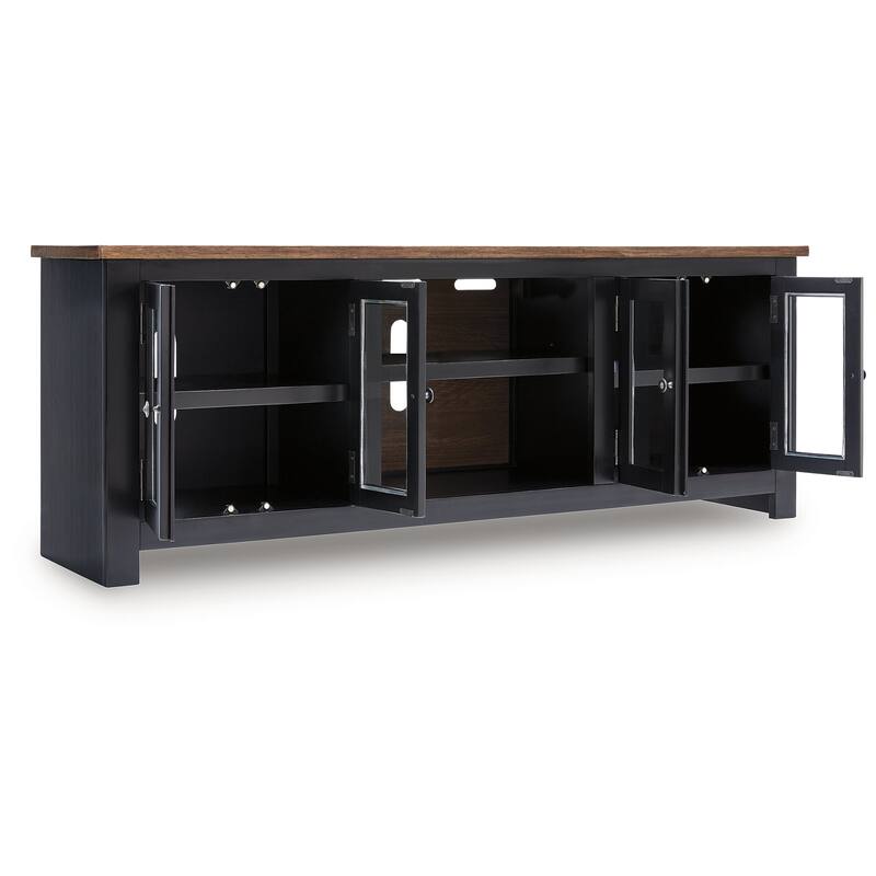 Signature Design by Ashley Wildenauer Black/Brown 76" TV Stand for TVs up to 87" - 76"W x 18"D x 28"H