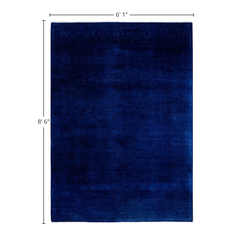 Fine Vibrance One-of-a-Kind Hand-Knotted Area Rug - Blue, 6' 1" x 8' 6" - 6' 1" x 8' 6"