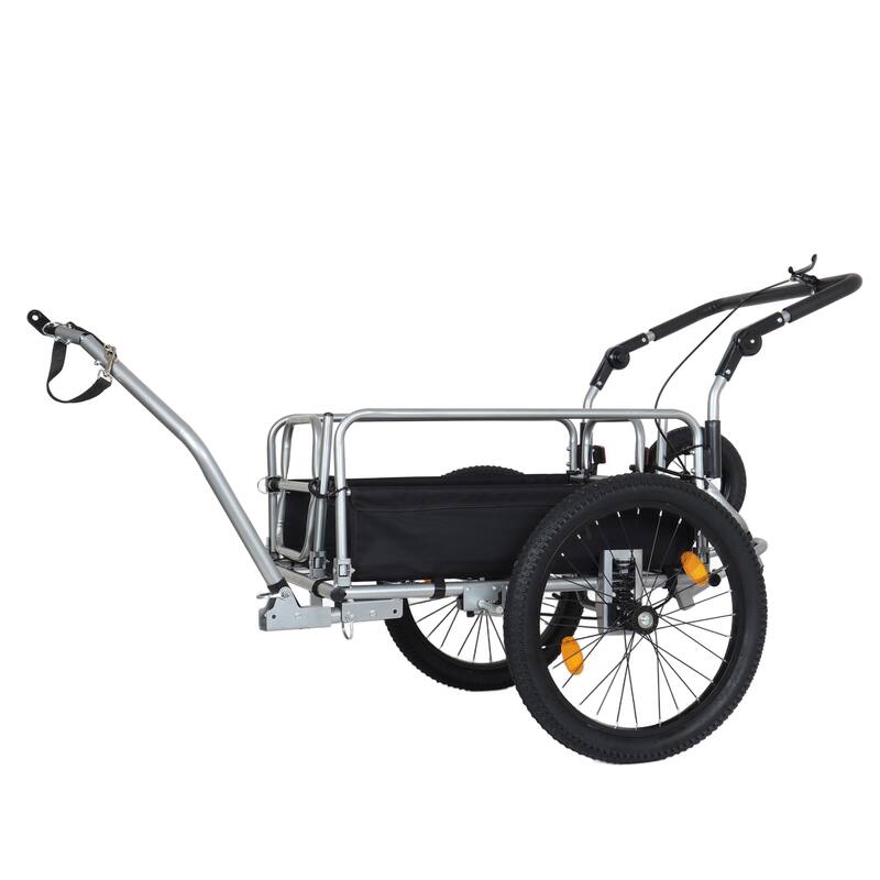 3-in-1 Heavy-Duty Bike Cargo Trailer -Bike Compatible Steel Frame, 110lb Capacity, Convertible Stroller & Pull Cart