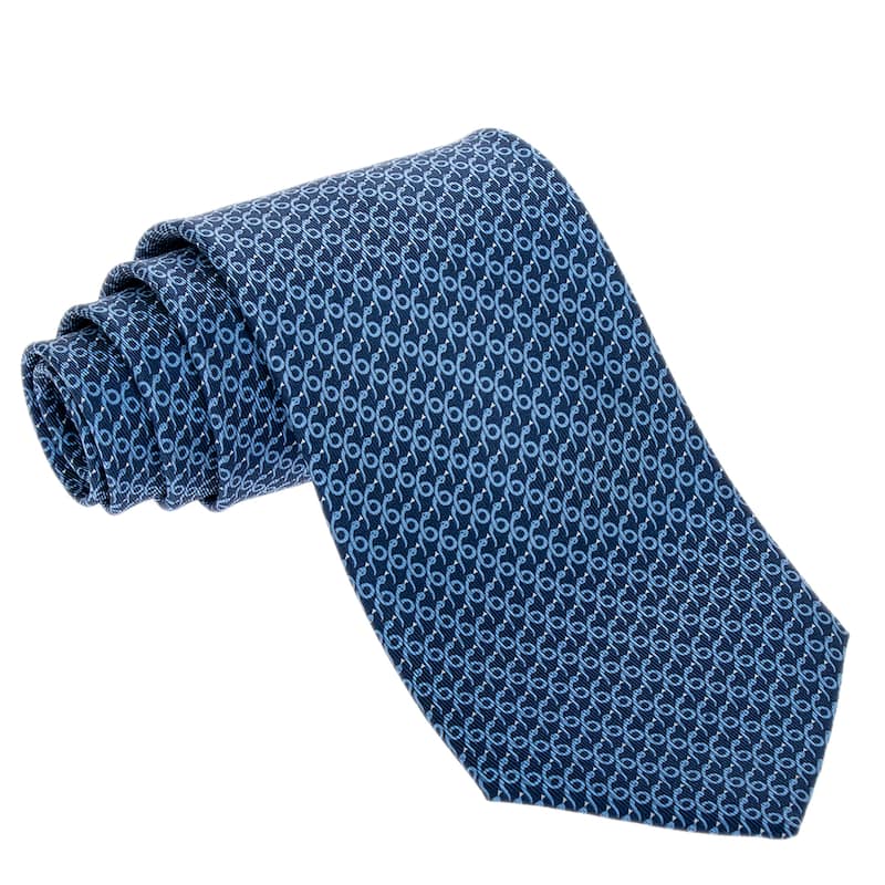 Ferragamo Mamba Print Silk Tie - Blue