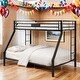 preview thumbnail 2 of 4, Metal Twin XL over Queen Bunk Bed with Built-in Ladder,Kids Bed Design