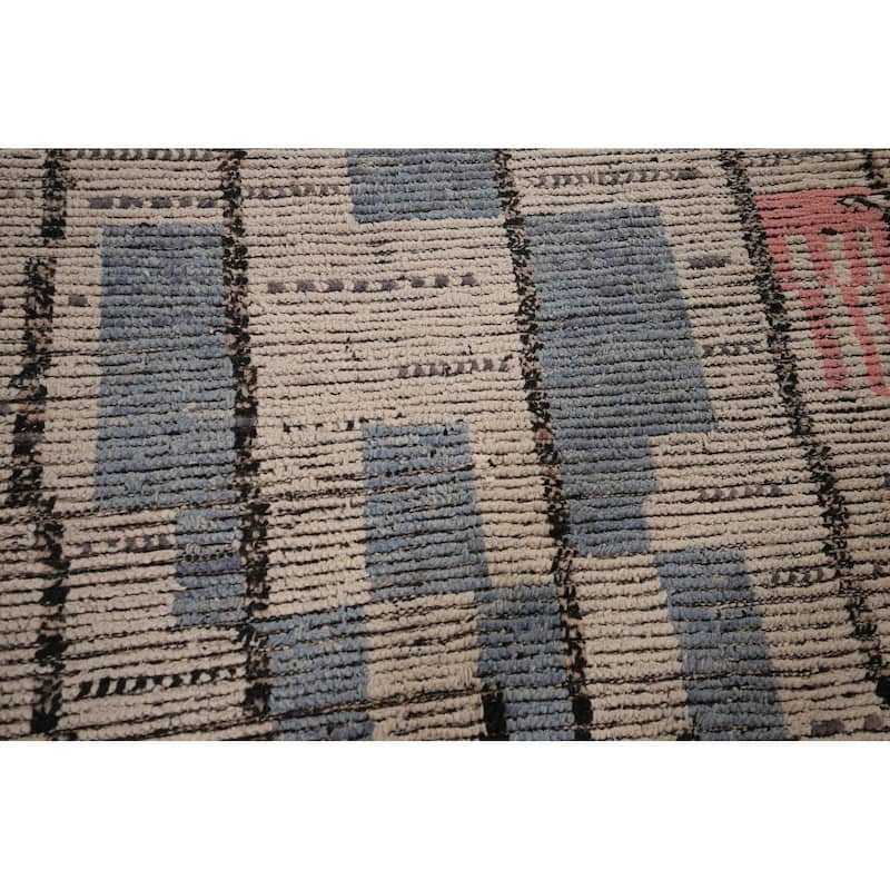 Earth Tone Moroccan Large Area Rug Handmade Oriental Wool Carpet - 9'9" x 15'2"