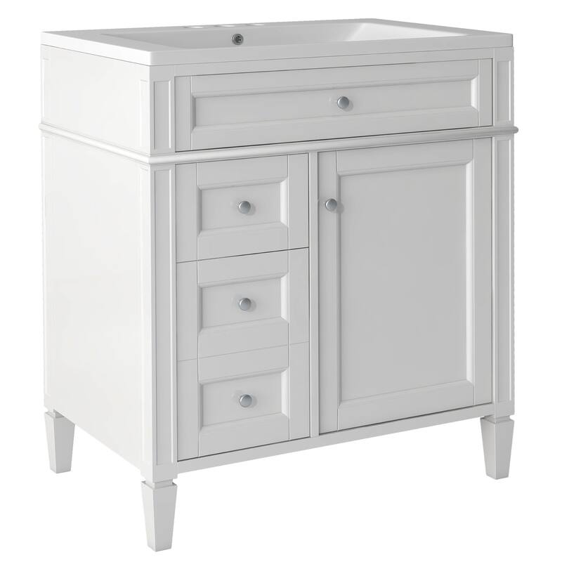 Plywood Freestanding Bathroom Vanity Set in Maple with Mirror Cabinet - 30" x 18"