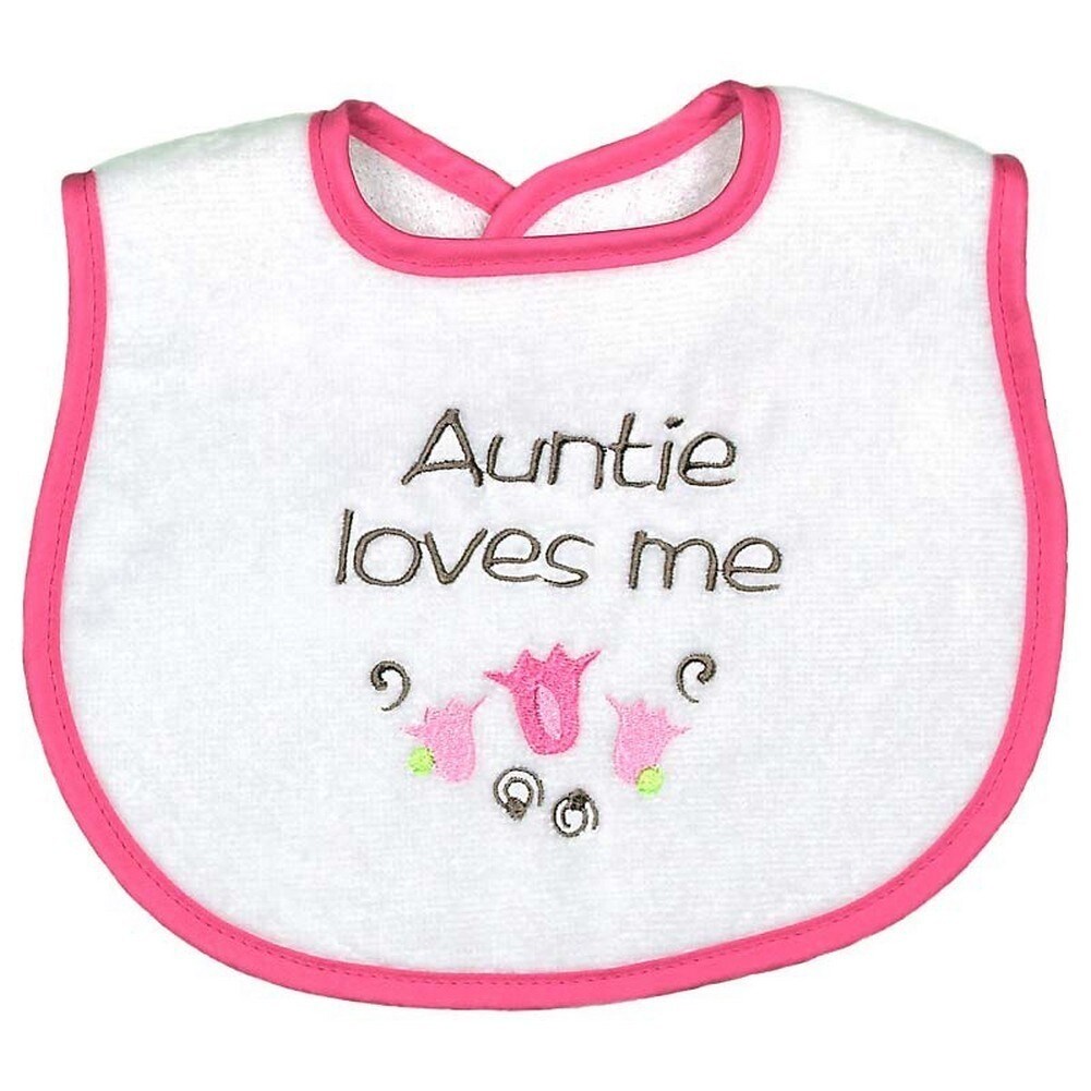 Shop Raindrops Baby Girls Auntie Loves Me Embroidered Bib