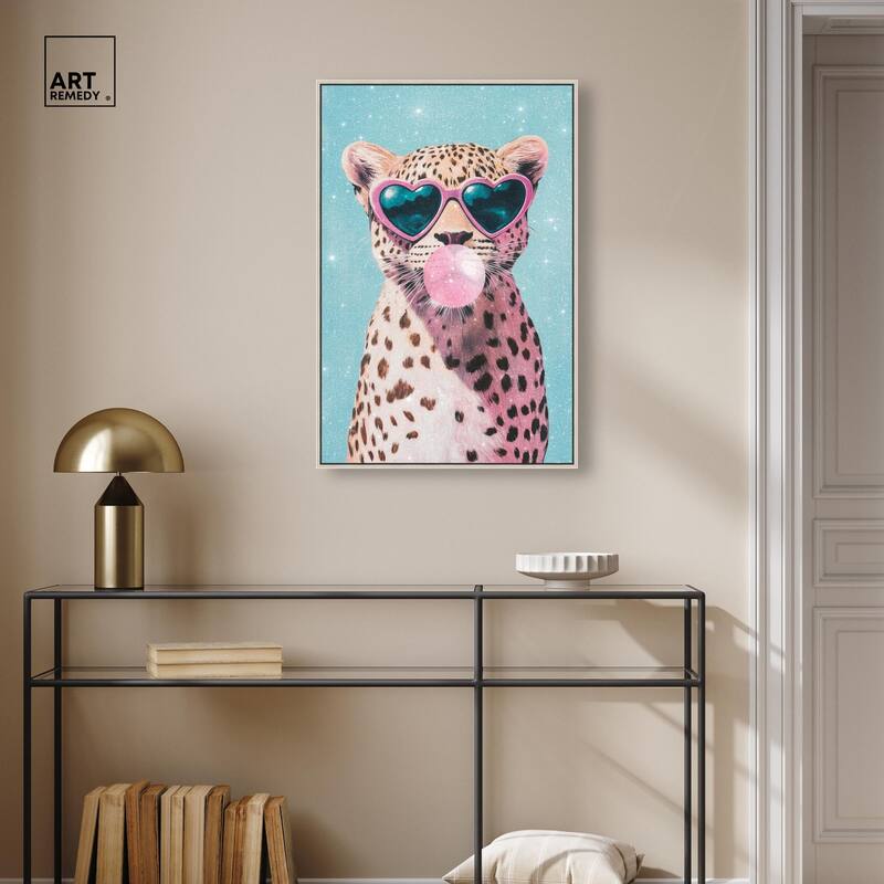 Pastel Cheetah Bubblegum Canvas by Art Remedy