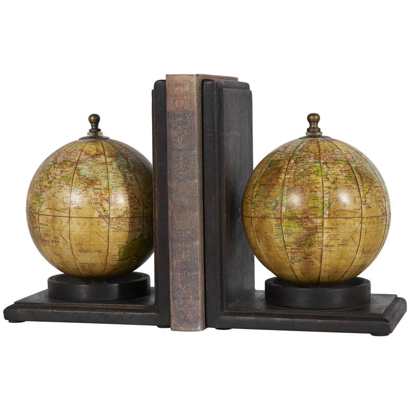 Brown Marble Arched 5 lbs Geometric Decorative Bookends with White Marble Tops (Set of 2)