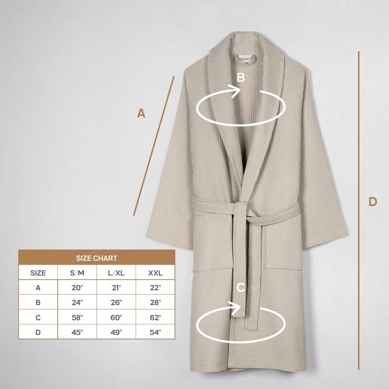 Salbakos Home1961 Lightweight Cotton Waffle Robe – Unisex Spa Bathrobe