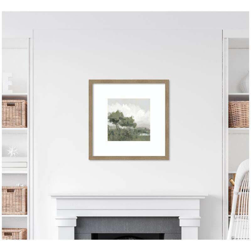 Kate and Laurel Shades of Olive No. 1 by Mary Sparrow Framed Wall Art Print