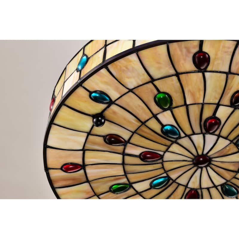Brimsel Tiffany Style Stained Glass Flushmounted Ceiling Lamp