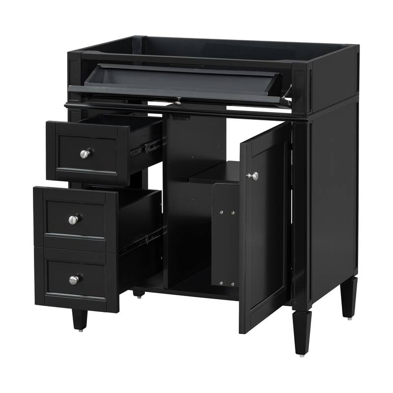 30'' Bathroom Vanity without Top Sink, Modern Bathroom Storage Cabinet with 2 Drawers and a Tip-out Drawer (NOT INCLUDE BASIN)