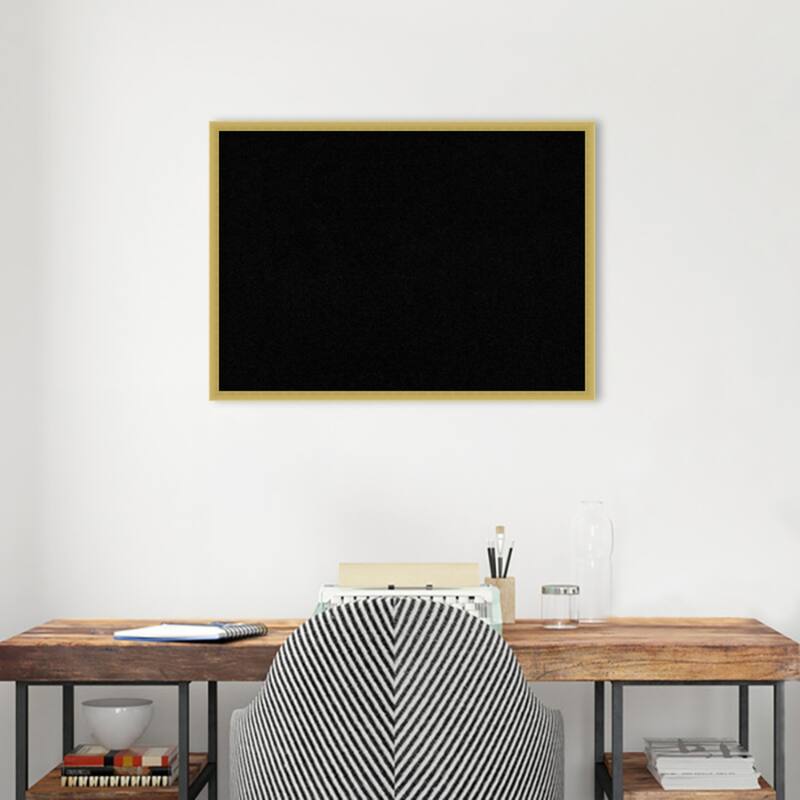 Svelte Wood Framed Black Corkboard Bulletin Board