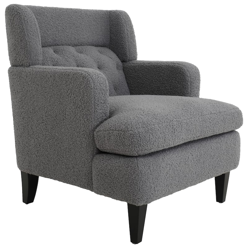 Fabric Single Sofa Chair Dark Gray Club Chair Reading Chair Armchair - Dark Gray