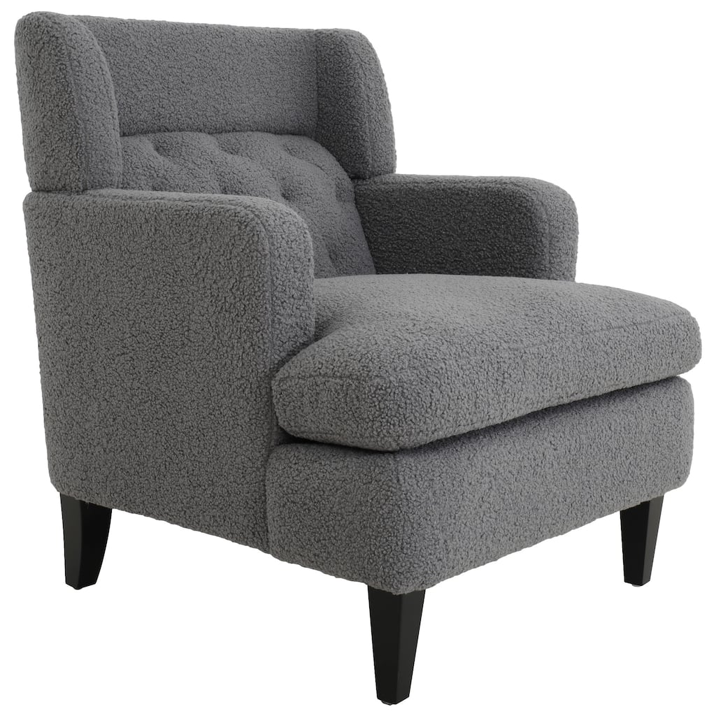 Fabric Single Sofa Chair Dark Gray Club Chair Reading Chair Armchair