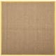 SAFAVIEH Natural Fiber Marina Basketweave Seagrass Rug - 6' x 6' Square - Natural/Gold