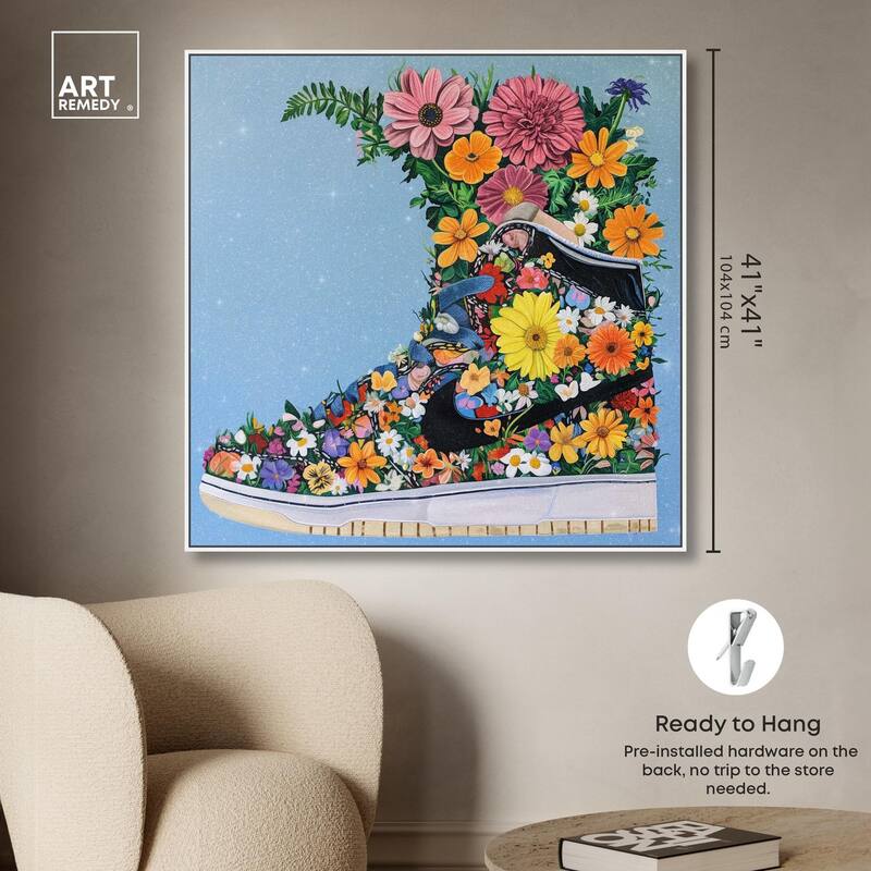 Blooming Floral Sneaker Canvas by Art Remedy