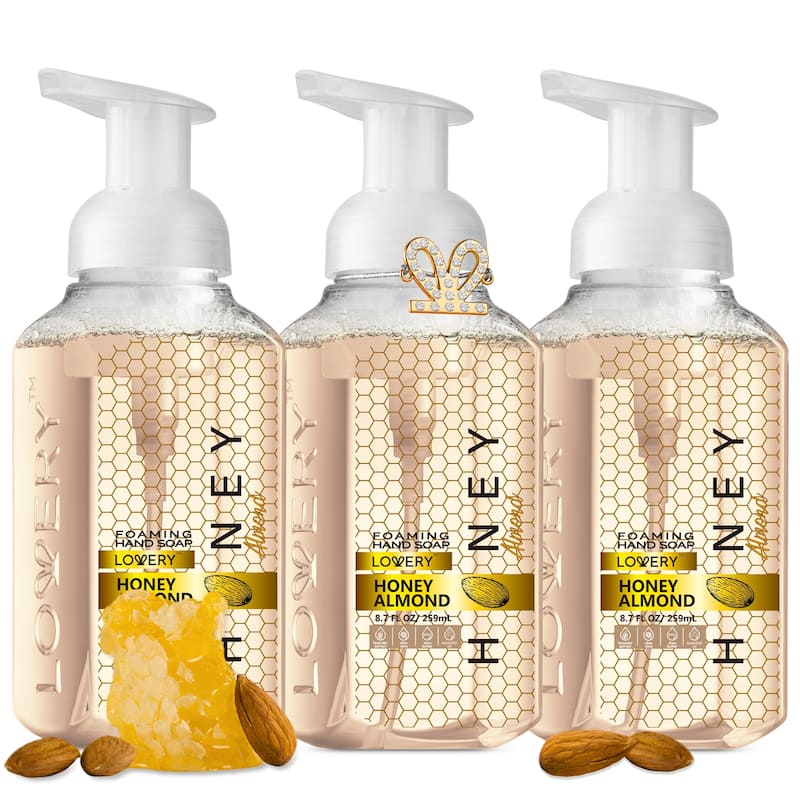 Lovery Foaming Hand Soap - Honey Almond - Pack of 3 with Free Swarovski Bracelet - 3 pc