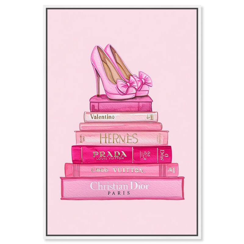 Fashion books in Pink Canvas by Art Remedy - White - 16" x 24"
