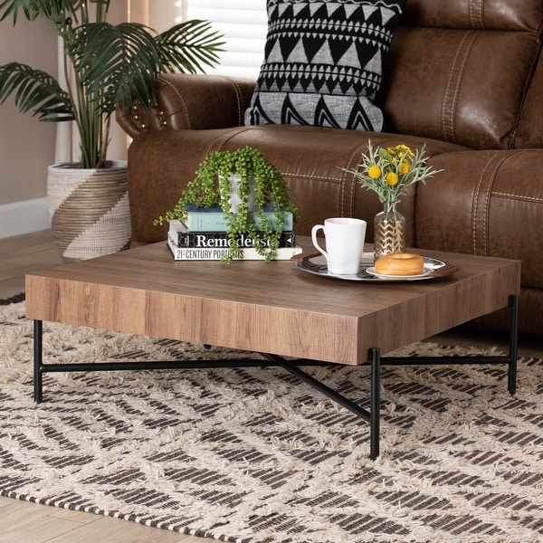 Solid wood industrial coffee table 2025