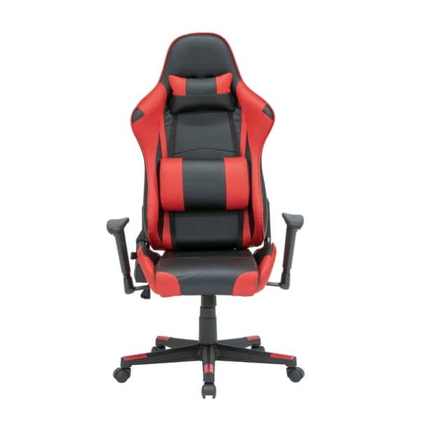 Offex High Back Height and Tilt Adjustable Gamer/Office Chair with  Removable Lumbar and Headrest Pillow, Black and Racing Red PU - Bed Bath &  Beyond - 29139342