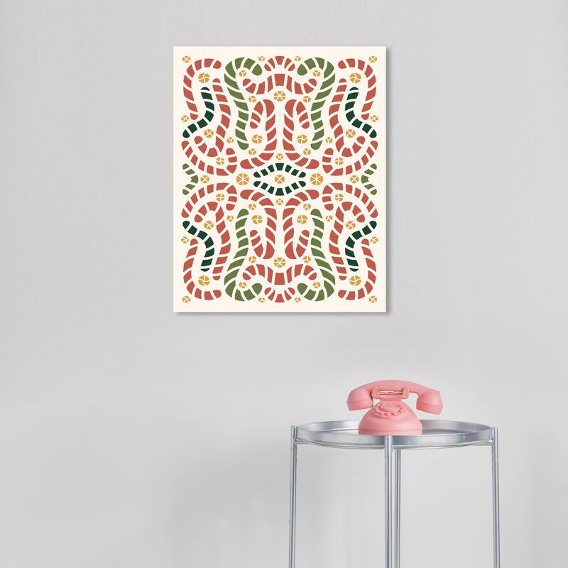 Wynwood Studio Canvas Food and Cuisine Candy Canes Artwork Red Modern & Contemporary Wall Art Canvas Print - 16 x 20