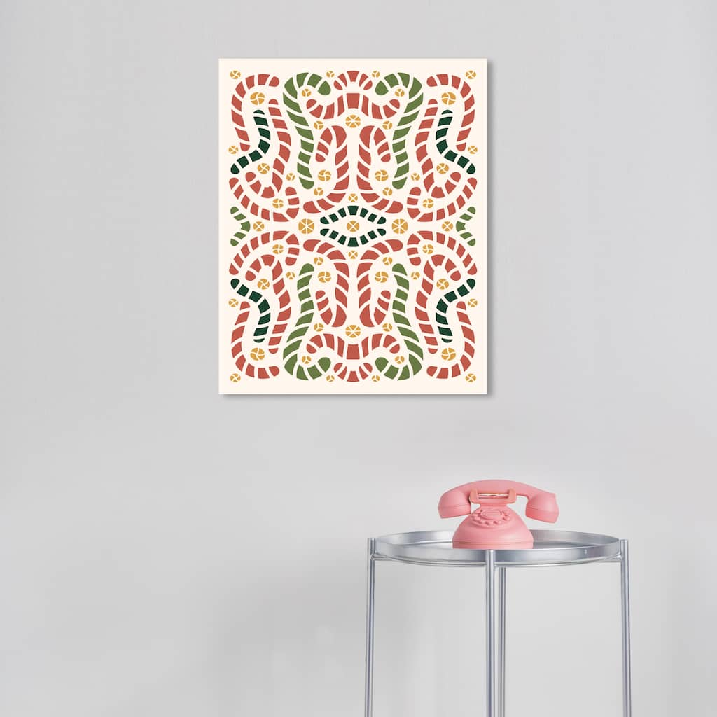 Wynwood Studio Canvas Food and Cuisine Candy Canes Artwork Red Modern & Contemporary Wall Art Canvas Print