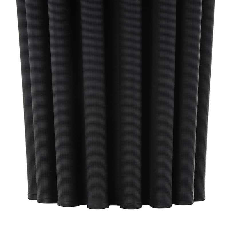 Ceramic Abstract Dimensional Ribbed Decorative Vase with Cylindrical Ridges - Black - Roche River Decor