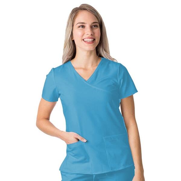 Shop Dsf Women S Four Stretch Mock Wrap Scrub Set Top Cargo