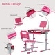 preview thumbnail 17 of 25, Ukuowu Height Adjustable Child's School Study Kids Desk and Chair Set with Tilt Desktop, LED Light, Storage Drawer, Book Stand
