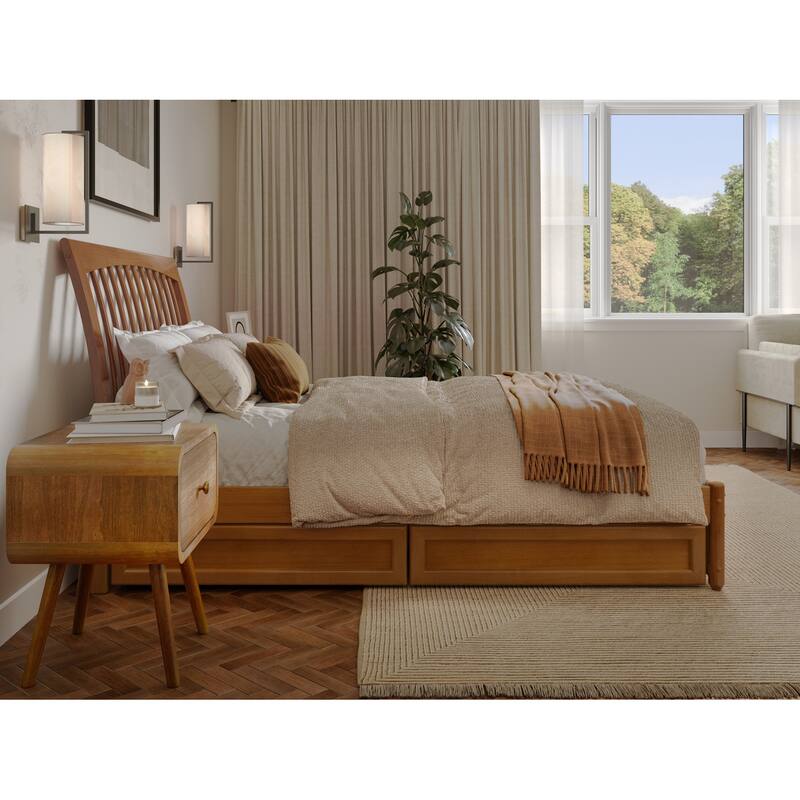 Roslyn Platform Bed with Panel Footboard and Storage Drawers