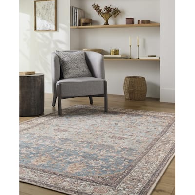 Livabliss Amelie Traditional Border Indoor/Outdoor Area Rug