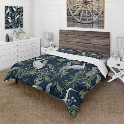 Designart 'Chinoiserie With Birds and Peonies VII' Traditional Duvet Cover Set