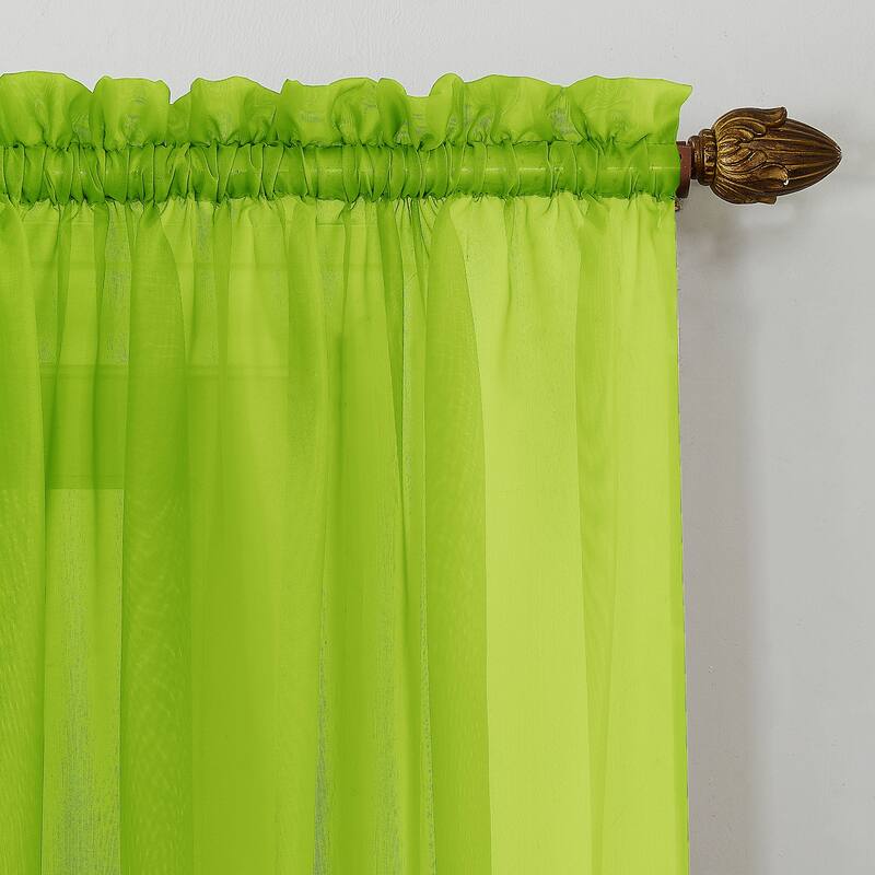 No. 918 Calypso Voile Sheer Rod Pocket Curtain Panel, Single Panel