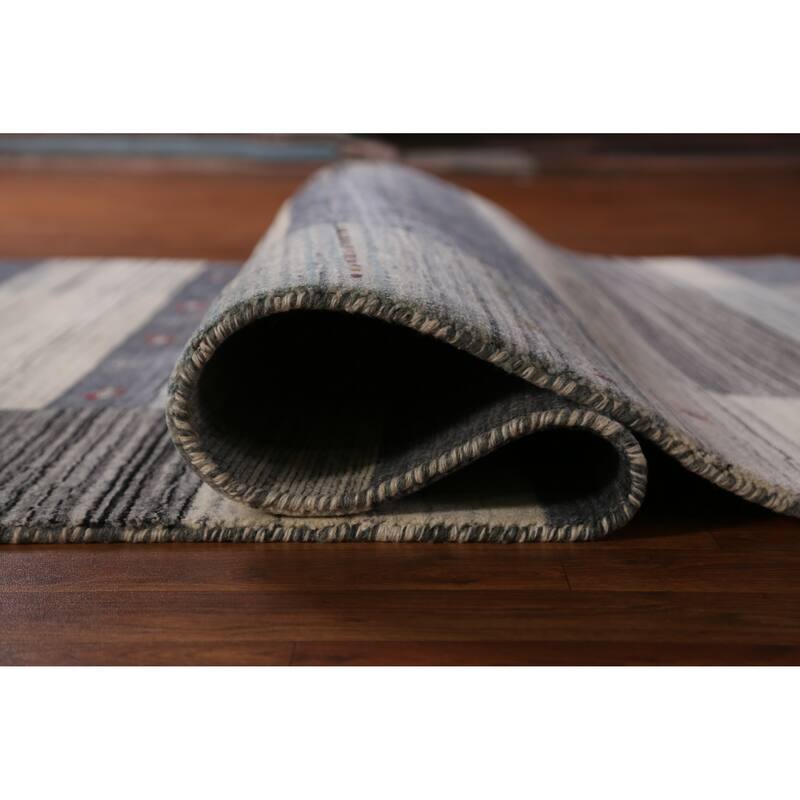Tribal Gabbeh Indian Area Rug Hand-Knotted Wool Carpet - 5'2" x 7'6"