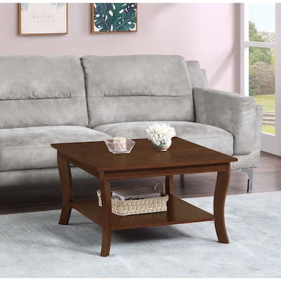 Convenience Concepts American Heritage Square Coffee Table with Shelf