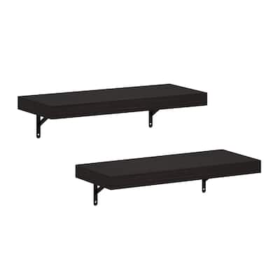 Furinno Tanna 22-Inch Wall Mounted Floating Display Shelves, Natural, Set of 2