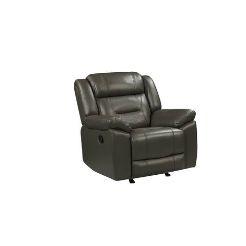 Lois 40 Inch Real Leather Power Recliner Armchair, Grey