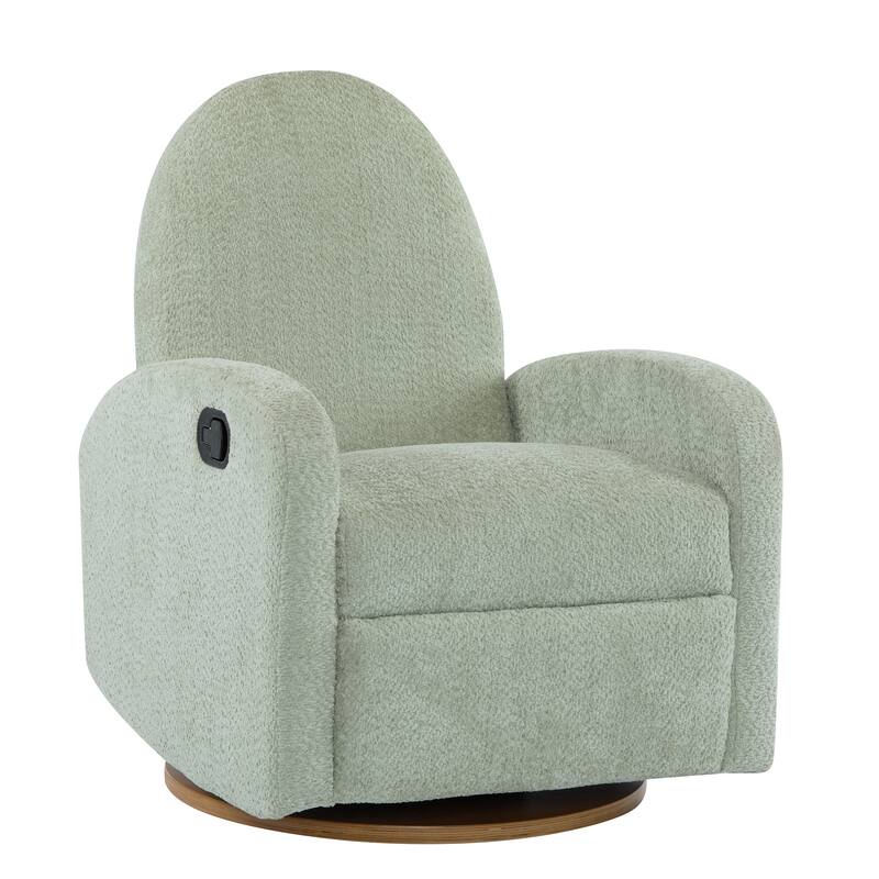 Contemporary Design 360 Swivel Boucle Glider Recliner Chair