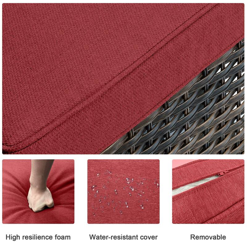 Patio Glider Chair Sofa with Fire Pit Table