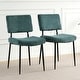 preview thumbnail 1 of 9, Green Fabric Dining Chair Dressing Chairs Stool Side Chairs Set of 2 Turquoise