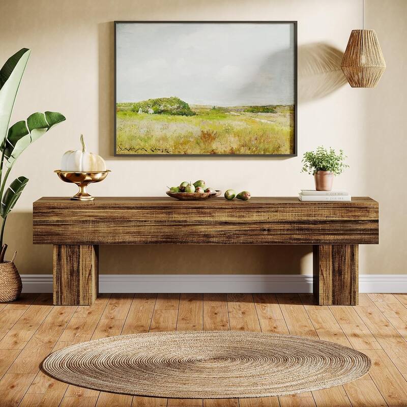 63" TV Stand, Farmhouse Media Console Entertainment Center for 55/60/65 Inch - 62.99" W x 15.74" D x 19.68" H