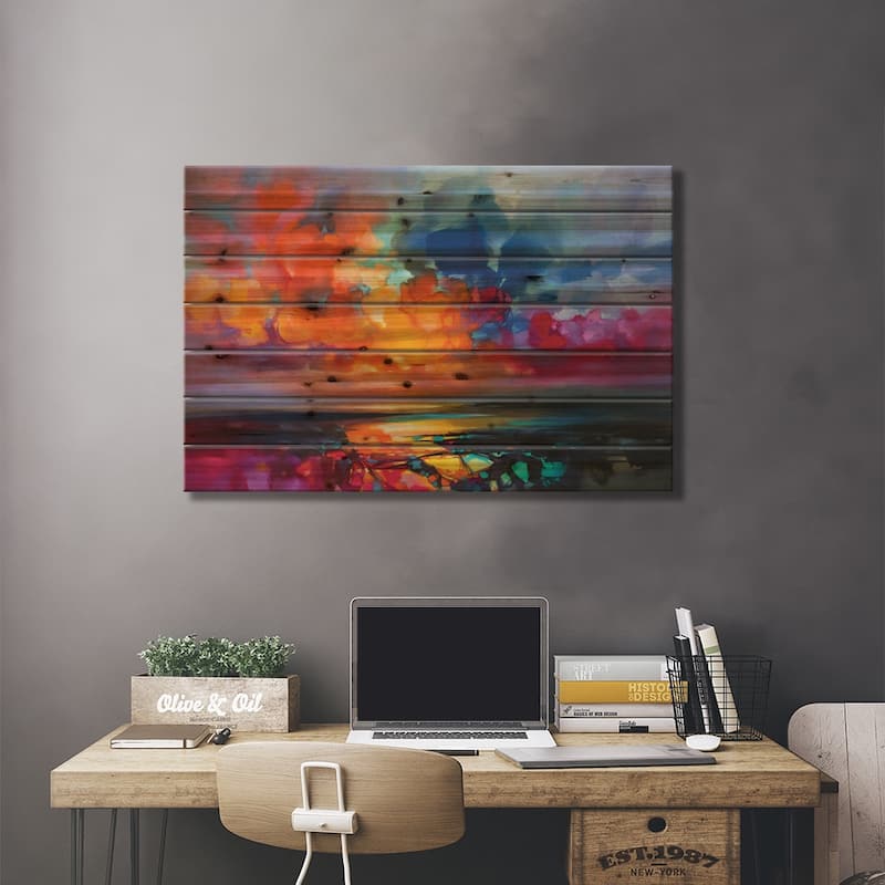 Euphoric Sky Print On Wood by Scott Naismith - Multi-Color