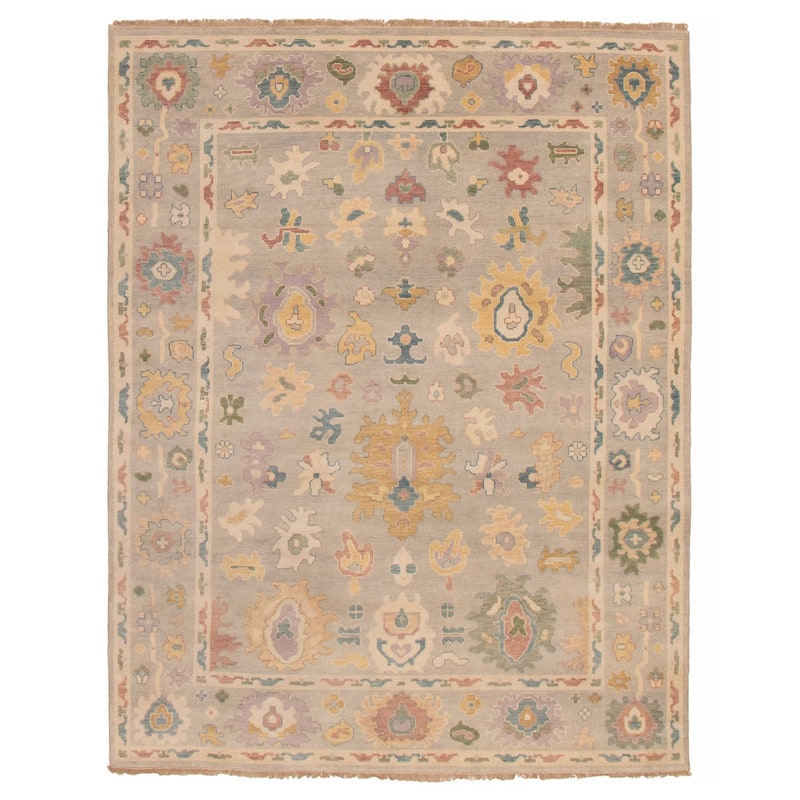 ECARPETGALLERY Hand-knotted Modern Oushak Light Grey Wool Rug - 7'11 x 10'1 - Light Grey - 7'11 x 10'1
